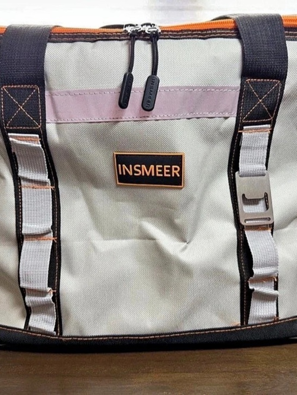 INSMEER Large Soft Cooler Bag Gray & Orange 48L